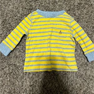 GAP Yellow and Gray Striped Long Sleeve Tee